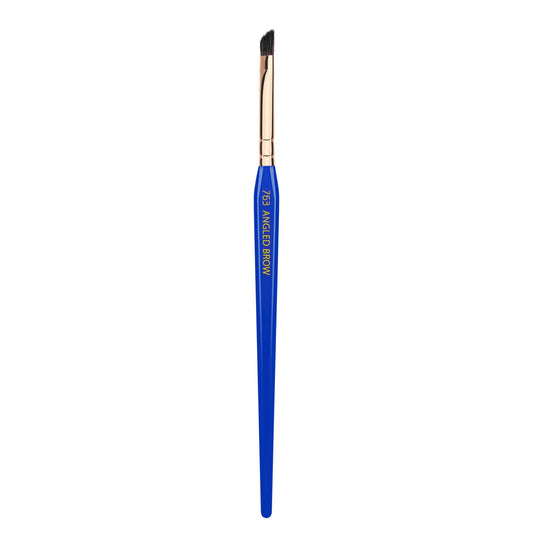 Bdellium Tools Professional Makeup Brush - Golden Triangle 763 Angled Brow - With All Vegan and Soft Synthetic Fibers, For Defining Eyebrows (Blue
