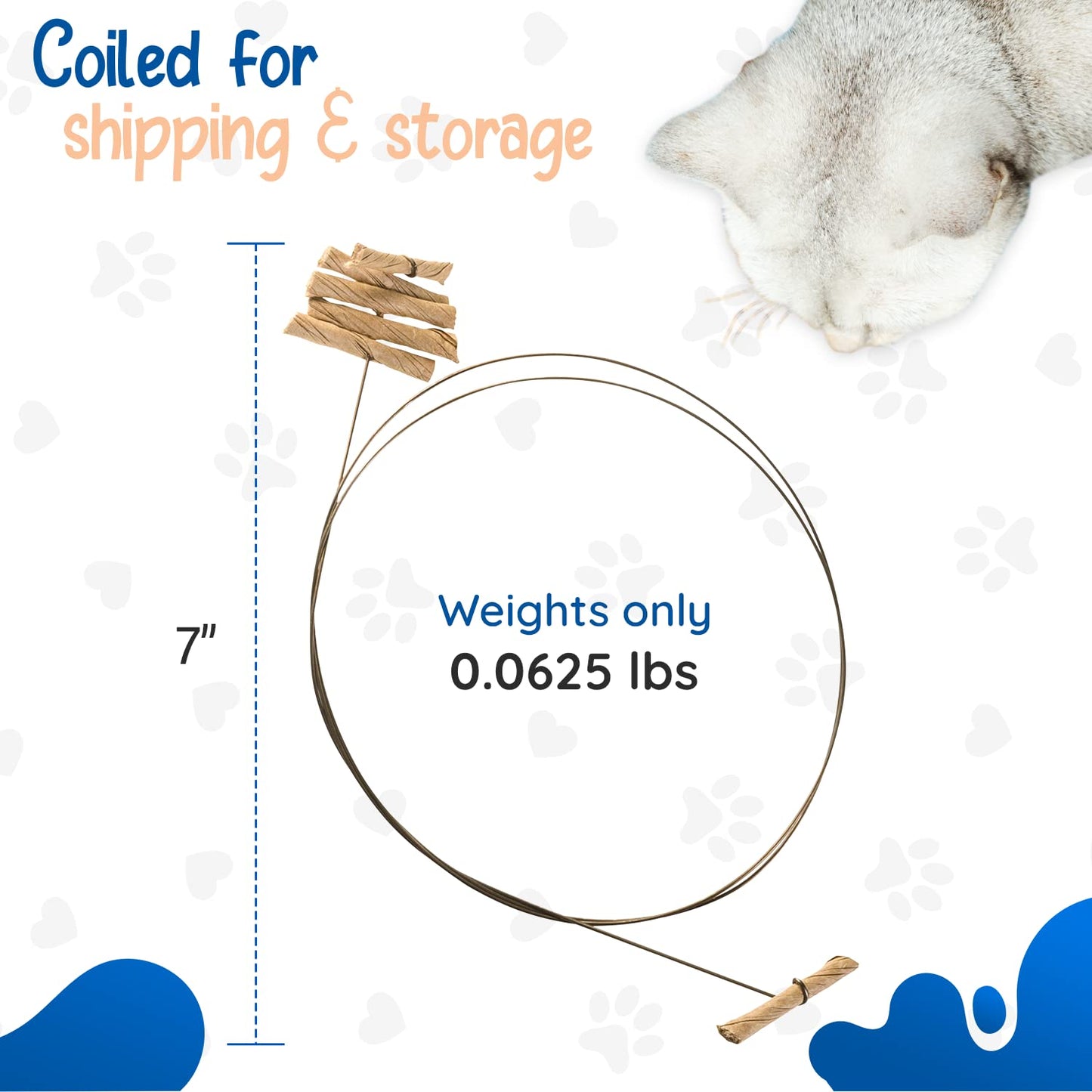 Cat Dancer Interactive Cat Toy – 2 Pack Fun & Fitness Toy with 30" Flexible Spring Steel Wire and Paper Roll for Playful Cats