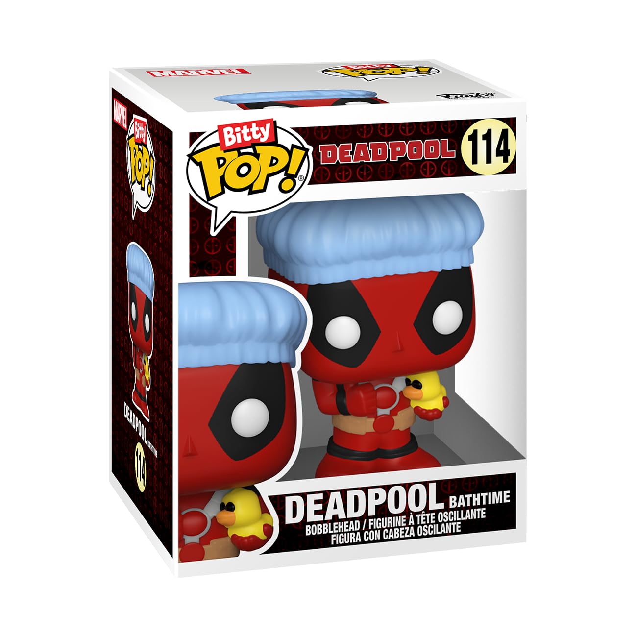 Funko Bitty POP! Deadpool - Bathtime, 4-Pack and A Surprise Mystery Mini Figure - 0.9 Inch (2.2 Cm) Collectable - Stackable Display Shelf Included…