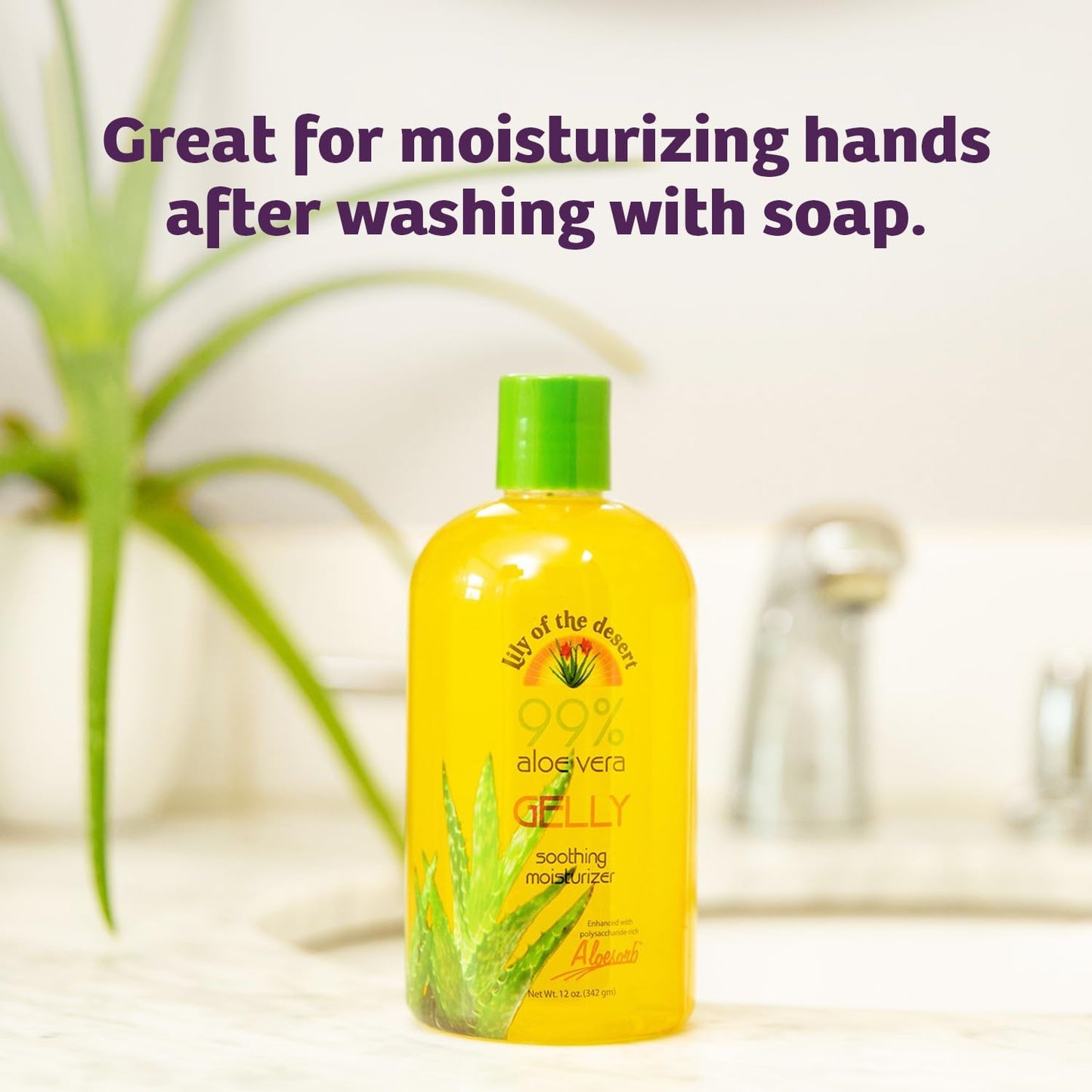 Lily Of The Desert Gelly Moisturizer - 99% Organic Aloe Vera Gel for Skin, After Sun Care with Aloe, Vitamin E Oil, and Vitamin C for Sunburn Relief