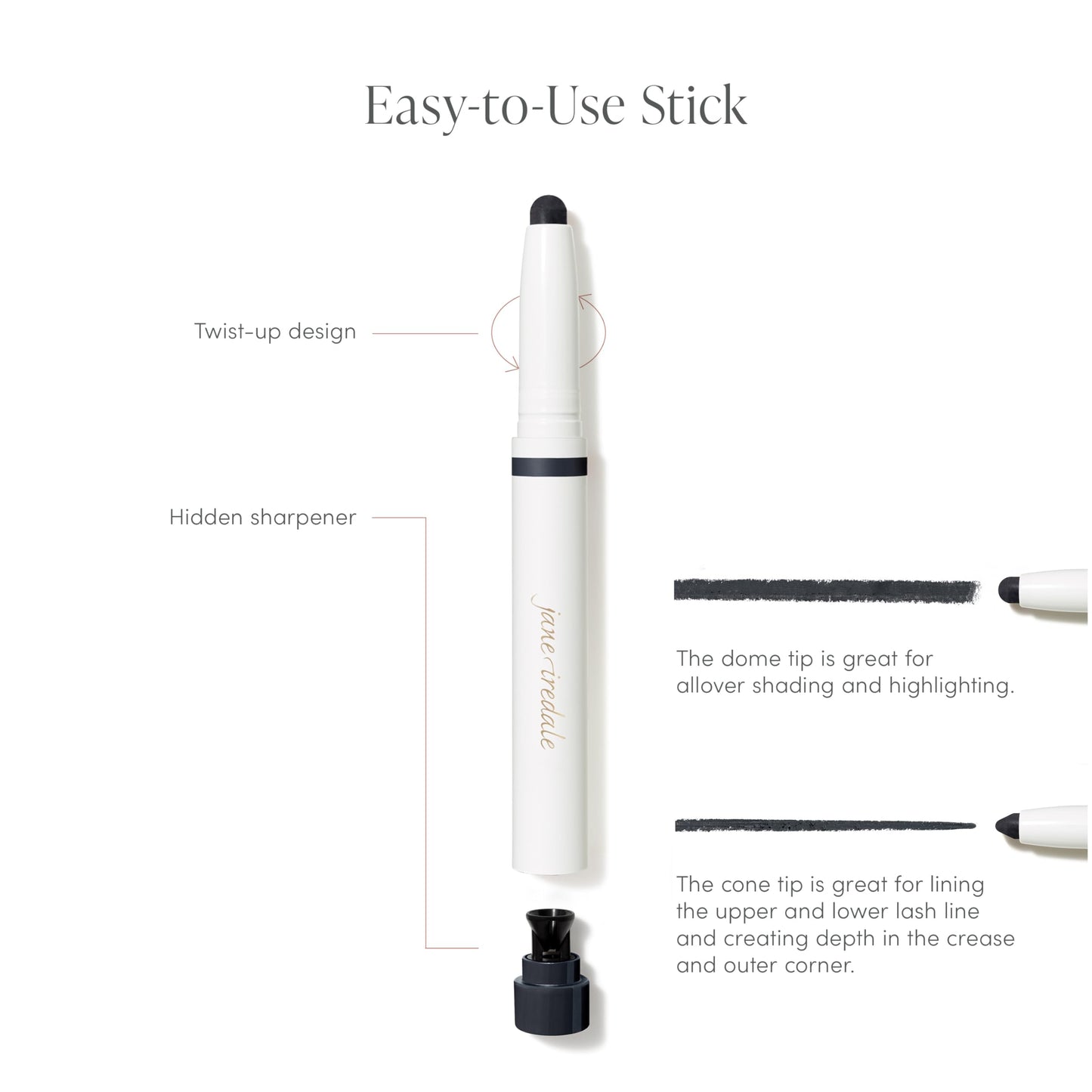 jane iredale ColorLuxe Eye Shadow Stick, Multi-Use Cream to Powder Formula with Sharpener, Highly Pigmented, Buildable, Long-Wear, Vegan…