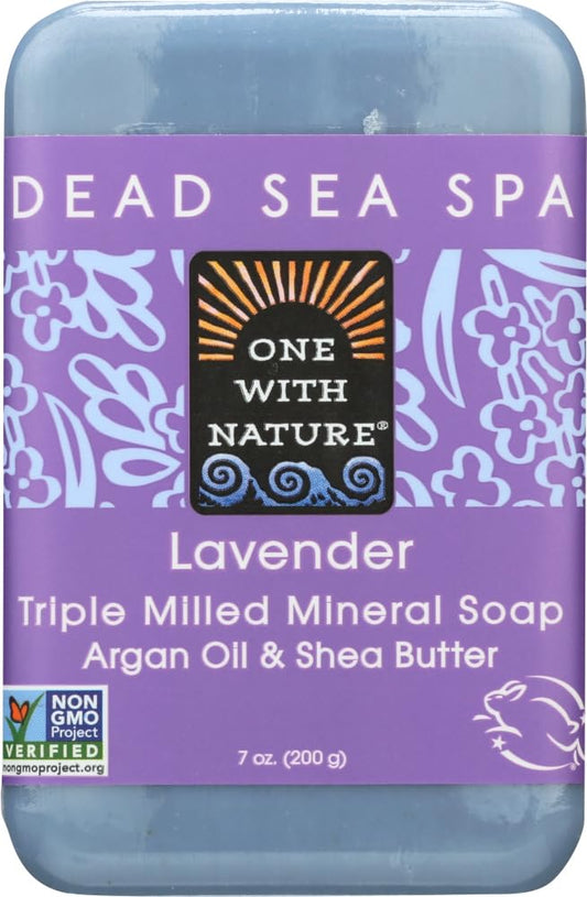 One With Nature Dead Sea Mineral Soap, Lavender, 7-Ounces (Pack of 6) Beauty & Personal Care One With Nature