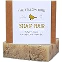 Lavender Goats Milk Soap Bar with Oats - Gentle Exfoliating Bath Soap. Moisturizing Dry Skin Face & Body Wash. Mild Natural and Organic Soap. Made