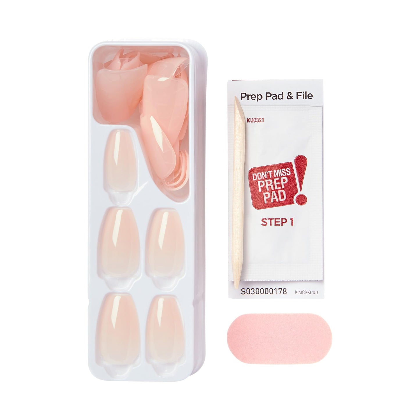 Kiss Impress No Glue Mani Press On Nails, 'Serendipity', Pink, Medium Size, Coffin Shape, Includes 30 Nails, Prep Pad, Instructions Sheet, 1 Manicure Beauty & Personal Care imPRESS