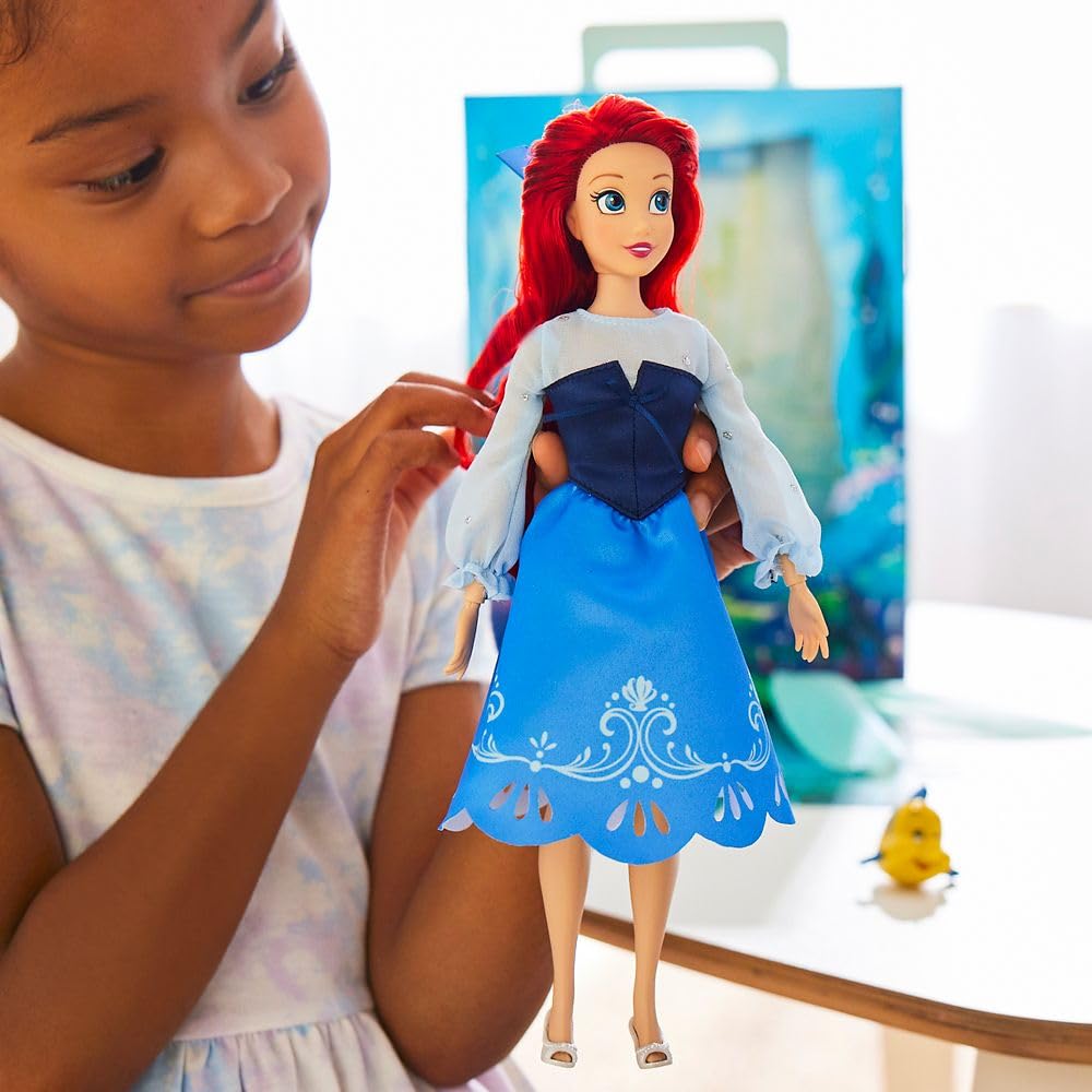 Disney Store Girl's Princess Story Doll (Ariel from The Little Mermaid) 11 Inches, Includes Coloring Book and Additional Dress, Princess Doll in…
