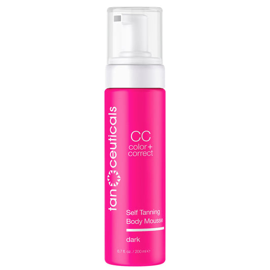 Tanceuticals CC Self Tanning Body Mousse - Dark Self Tanner - Color Correcting & Natural-Looking - Healthy Ingredients & Fresh Coconut Scent Give