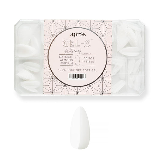 Apres Neutrals Gel-X Whitney Box Of Nail Tips, 11 Sizes 00-9, Soft Gel Tip Box (150pcs) (Natural Almond Medium, 150) Beauty & Personal Care APRÉS