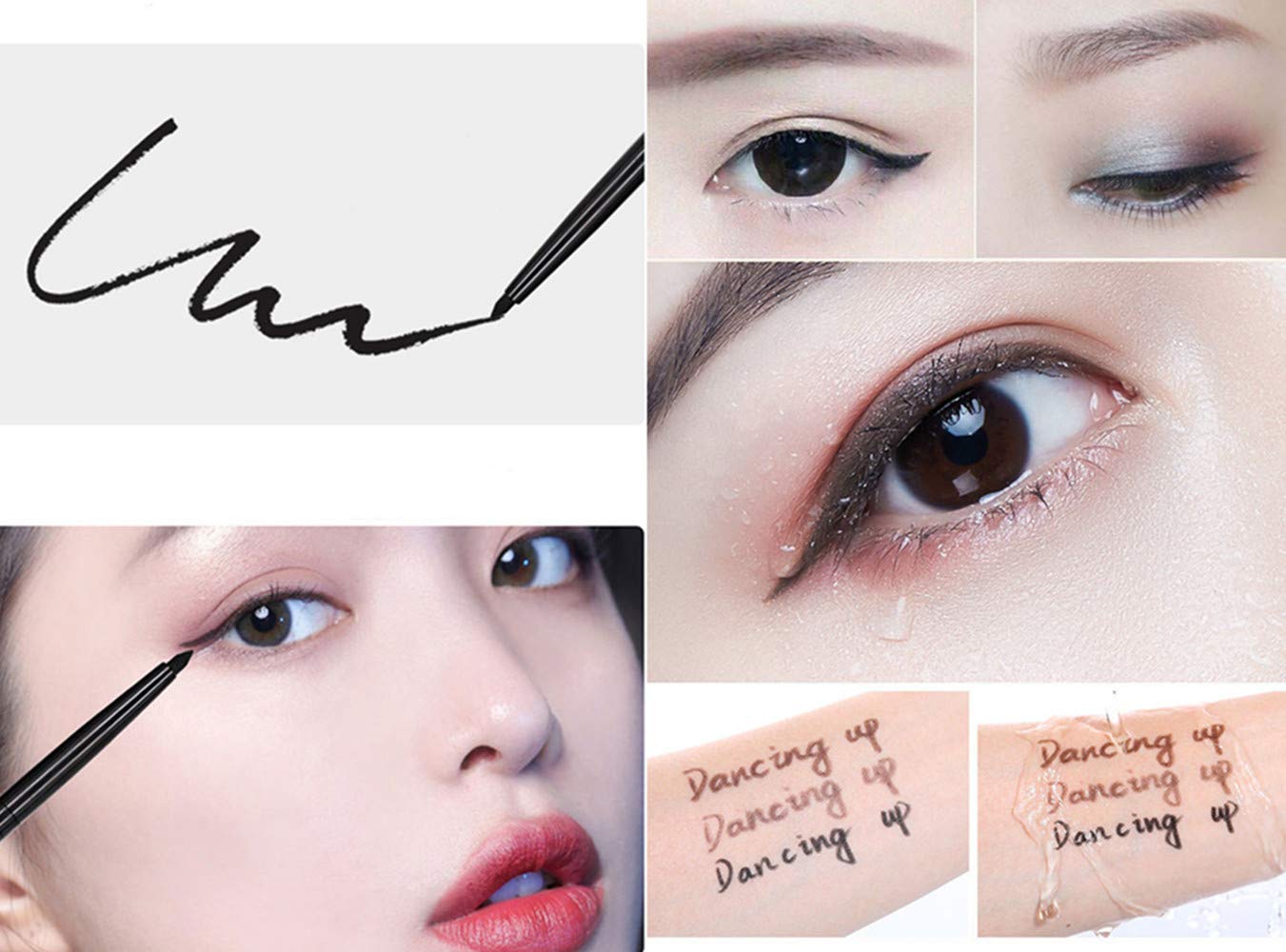 Go Ho Black,Light Brown,Dark Brown Eyeliner Pencils,6 Pack Gel Eye Liner Makeup Pencil,High Pigment Smooth Eyeliner Stick,Soft Easy to Color Eye Liner