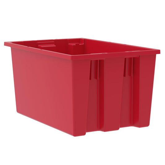Akro-Mils 35240 Nest and Stack Plastic Storage Container and Distribution Tote, (23-1/2-Inch L x 15-1/2-Inch W x 12-Inch H), Red, (3-Pack)