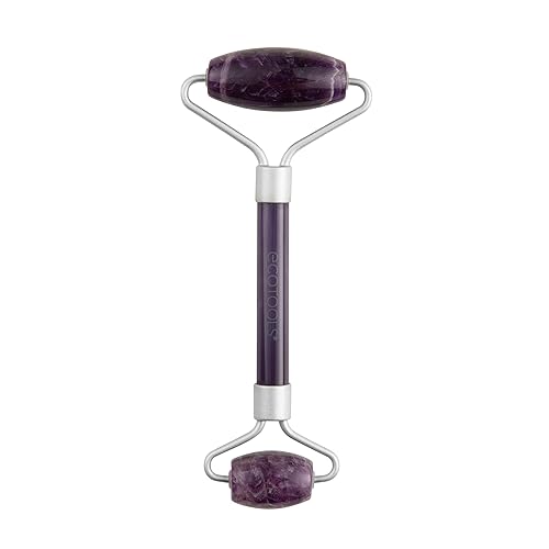 EcoTools Amethyst Facial Roller, Real Stone Face Roller & Massager, Skincare & Sculpting Tool, Reduces Puffiness & Dark Circles, Eco-Friendly Beauty