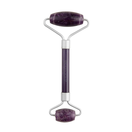 EcoTools Amethyst Facial Roller, Real Stone Face Roller & Massager, Skincare & Sculpting Tool, Reduces Puffiness & Dark Circles, Eco-Friendly Beauty