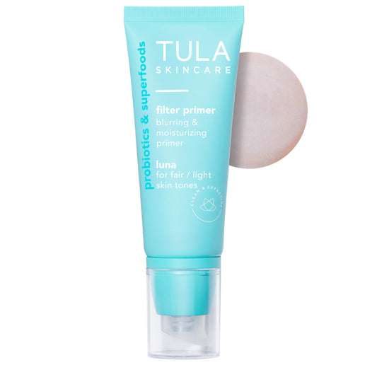 TULA Skin Care Face Filter Blurring and Moisturizing Primer - Supersize Luna, Evens the Appearance of Skin Tone & Redness, Hydrates & Improves Makeup