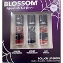 Blossom Scented Roll on Lip Gloss, Infused with Real Flowers, Made in USA, 0.3 fl. oz./9ml, 3 pack Mini Gift Set, Sinister Strawberry/Wicked