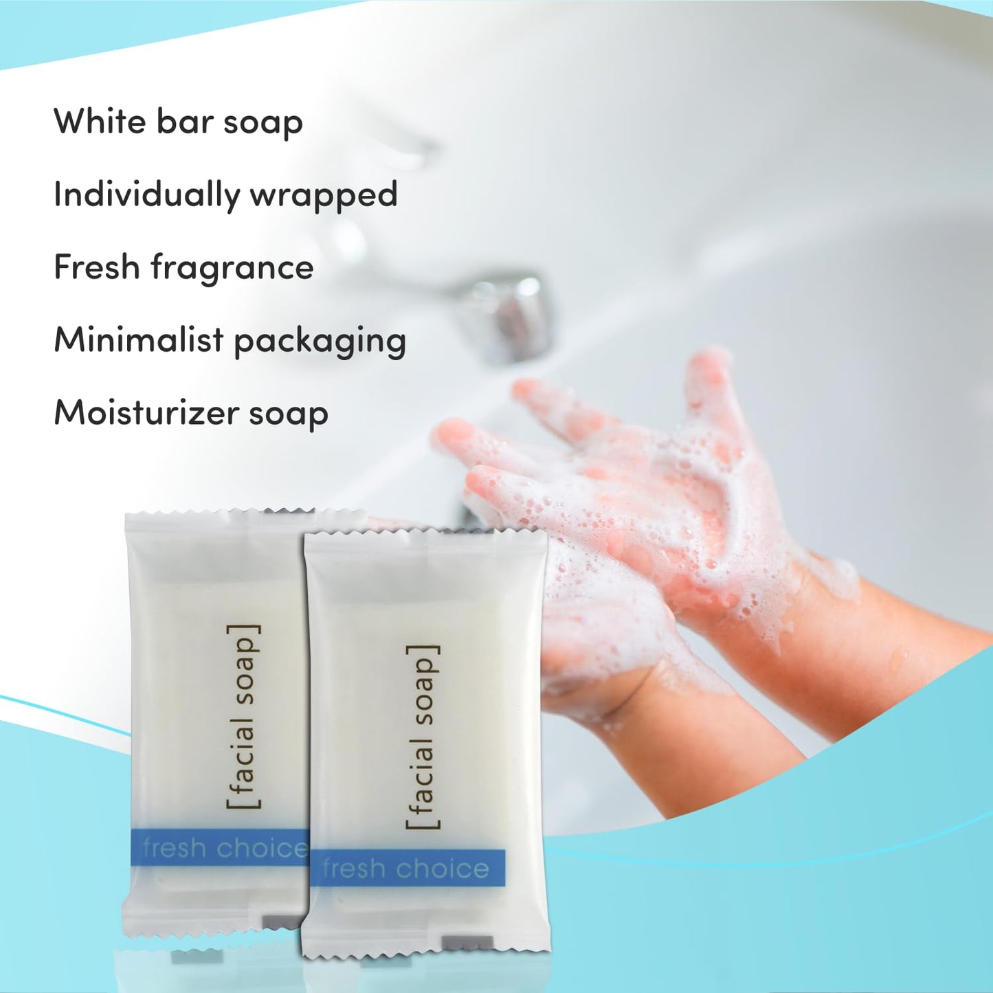 Fresh Choice Bulk Hotel Soap, Individually Wrapped Bar Soaps, Mini Trial Size Toiletries, Bath Body Hand Soap for Vacation Rentals and Motel Guest