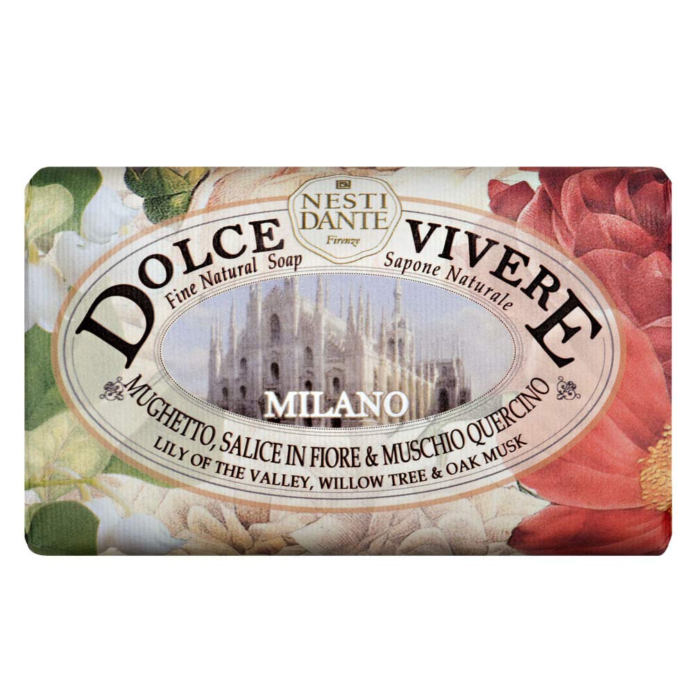 Dolce Vivere Milano Lily Of The Valley, Willow Tree & Oak Musk Fine Natural Soap Bar, 250 g