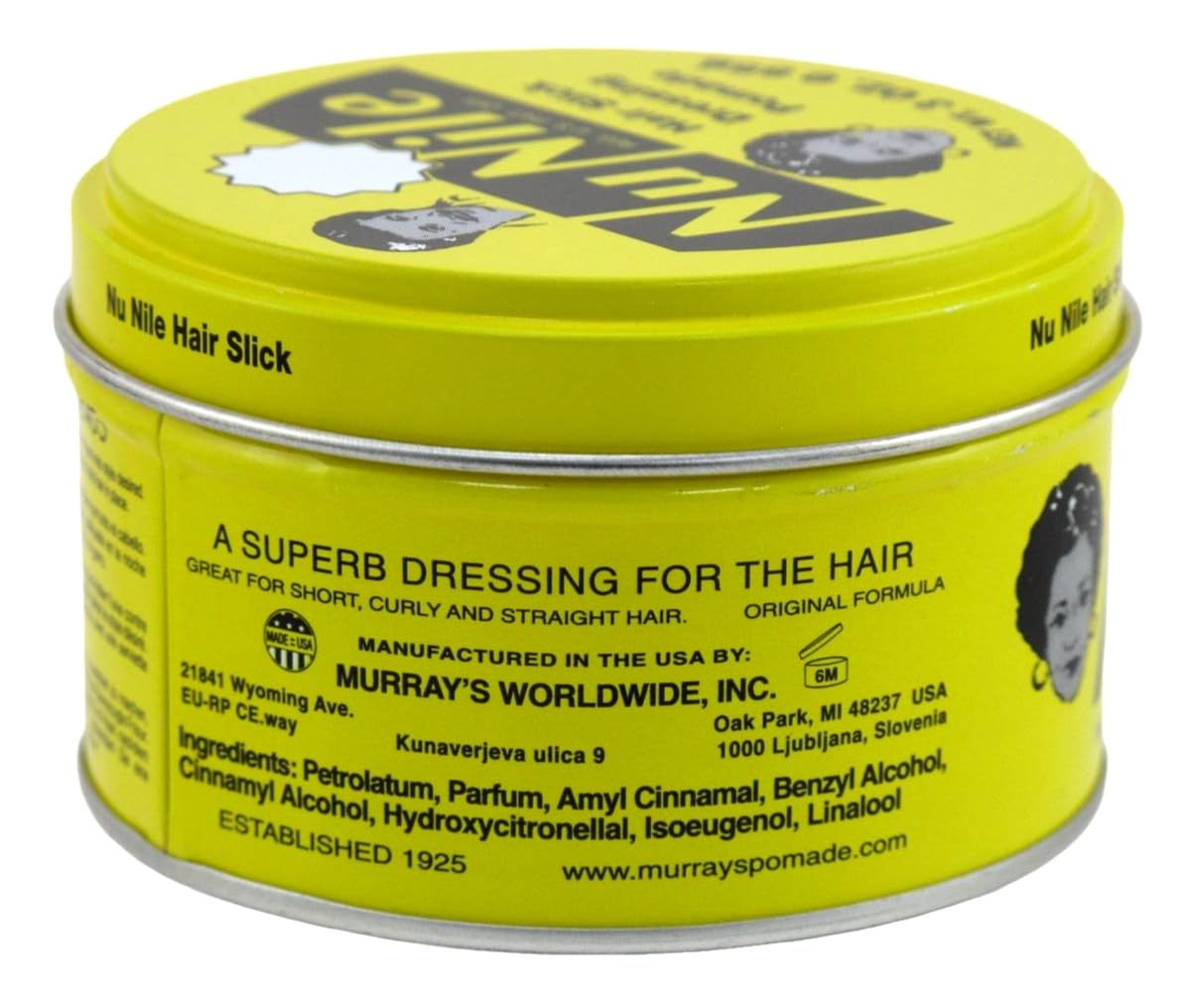 Murrays Nu Nile Hair Slick Dressing Pomade 3 oz. Jar (Case of 6)