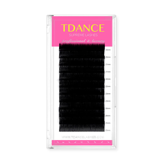 TDANCE Lash Extension Matte Black Eyelash Extension C CC D DD J B L Curl Volume & Classic Lash Extensions 0.03-0.18mm Thickness Professional Salon