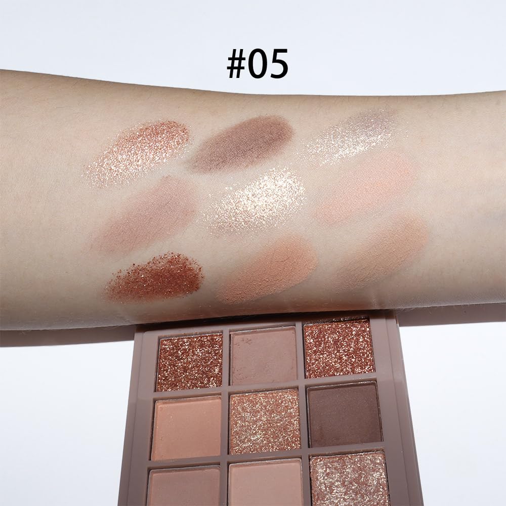 CAKAILA Eye Shadow Palette Makeup,9 Colors Gold Matte Shimmer Vegan Eyeshadow,Long Lasting Waterproof Naturing-Looking make up pallets Beauty and Personal Care CAKAILA