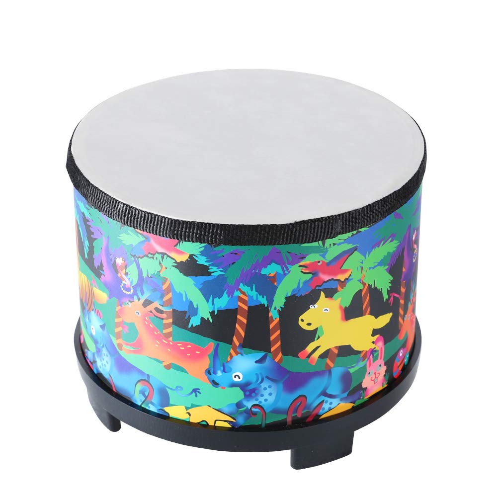 Ubblove 8" Floor Tom Drum for Kids – Percussion Music Toy with 2 Mallets, Black, Perfect Birthday & Christmas Gift for Children