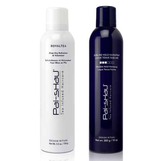 Pai-Shau - RoyalTEA & Sublime Hair Refreshers, Lightweight Medium Hold Hair Spray and Volume Boost, Shine Enhancing & No Flaking for All Hair Types