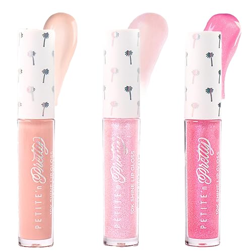 Petite 'N Pretty Snow Getter Lip Gloss Set - Mini 10K Shine Trio for Kids, Tweens & Teens - Non-Toxic, High-Gloss Sparkly Makeup - Gift-Ready Clean