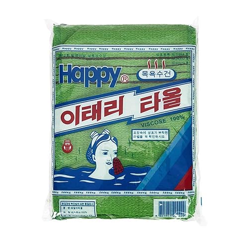 GOLDSANGSA-Korean Bath Towel Washcloth 20pcs/Body Scrub Genuine Exfoliating Bath Mitten Remove Dead Skin(Green)