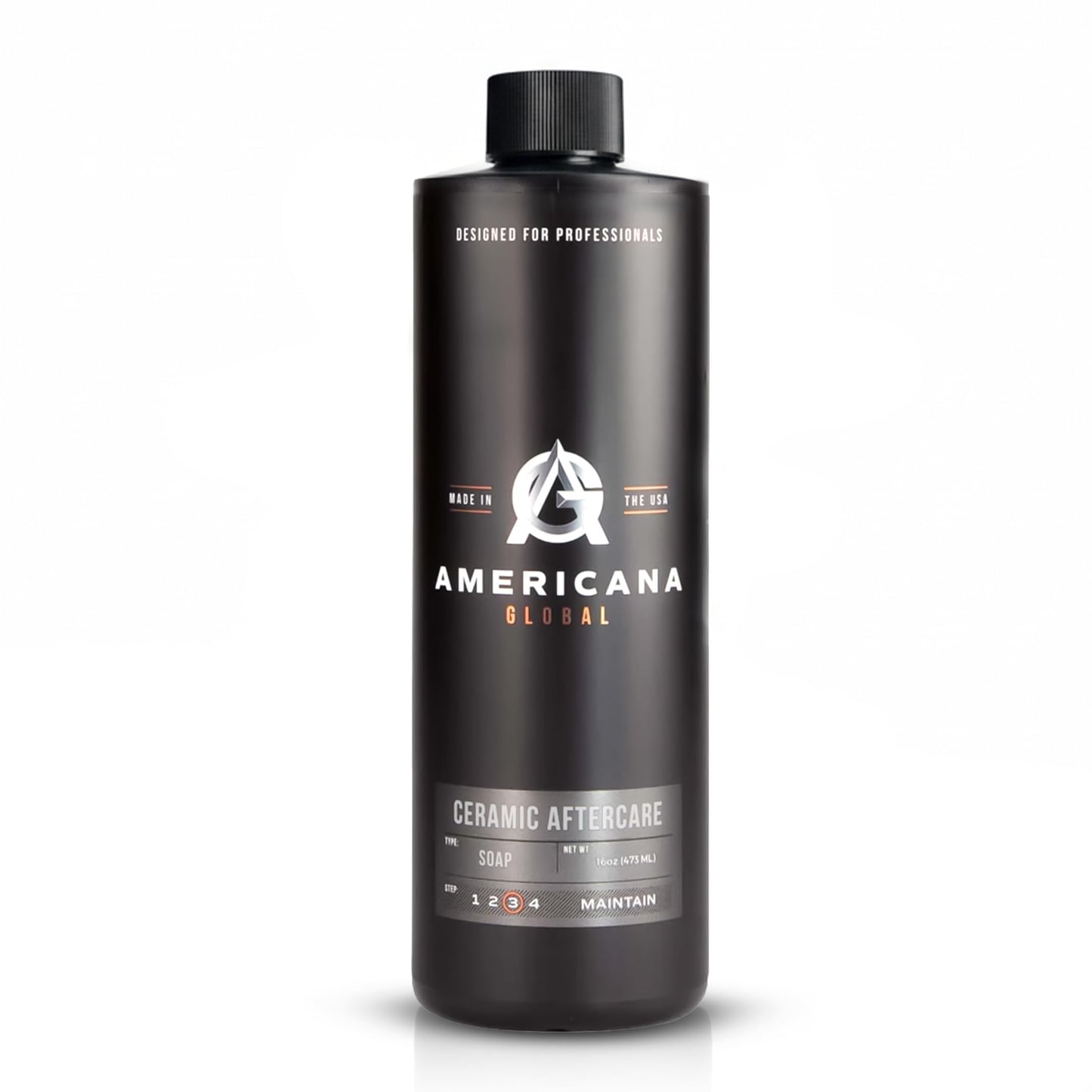 Americana Global Ceramic Aftercare Soap (16 fl. oz) - pH Neutral 2-in-1 Car Shampoo for Ceramic Coatings, Made in USA, High Foaming, Safe on All