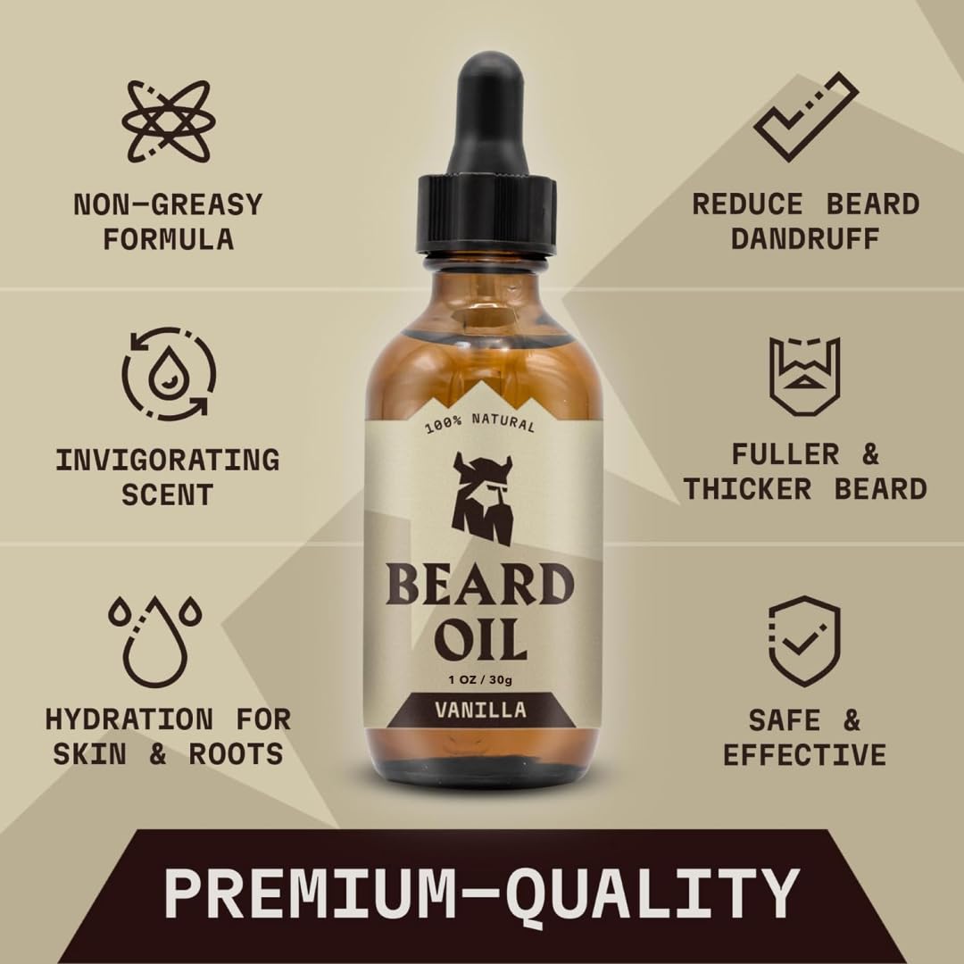 Striking Viking Beard Oil and Balm - Leave in Beard Conditioner - Tames, Styles, Softens, and Moisturizes Beards and Mustache - Made with All Natural