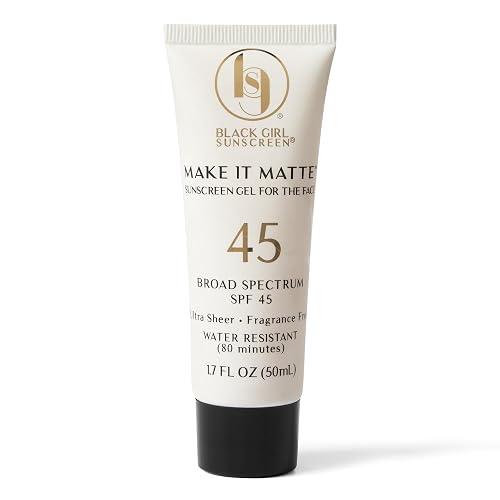 Black Girl Sunscreen Make it Matte SPF 45 Gel Sunscreen for Face - SPF 45, Sun Protection & Skin Care, Travel Size, Water Resistant, Wear Under
