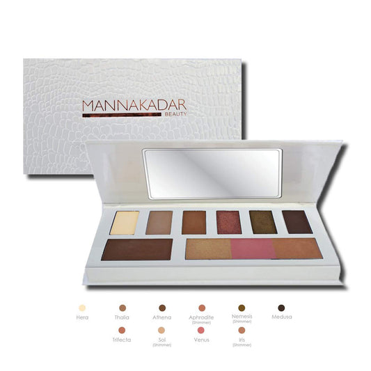 Manna Kadar Goddess Palette, Multi Colored Face & Eye Contour Collection, Includes Blush, Highlighters, Contour and Eyeshadows