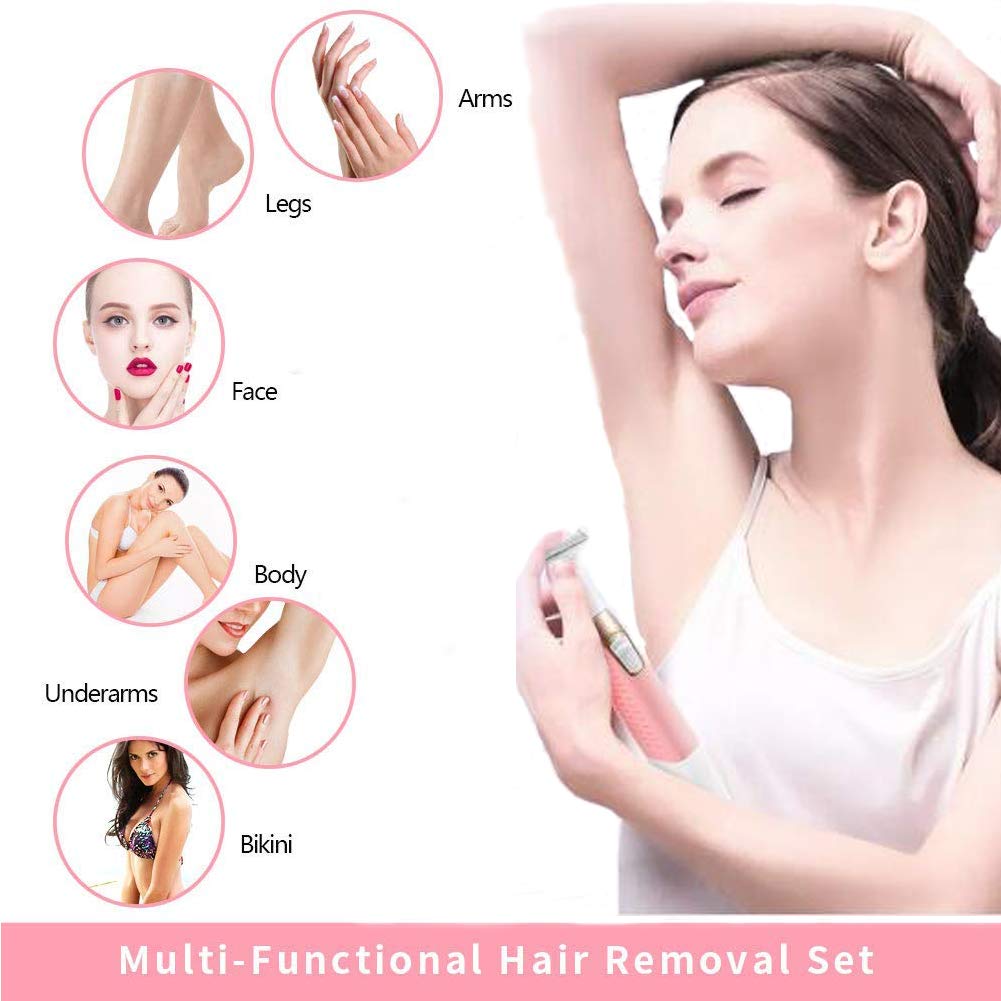 Electric Shaver Trimmer for Women Full Body,Painless Lady Wet & Dry Electric Bikini Line Trimmer Body Hair Remover for Leg Underarm Eyebrow Public,USB