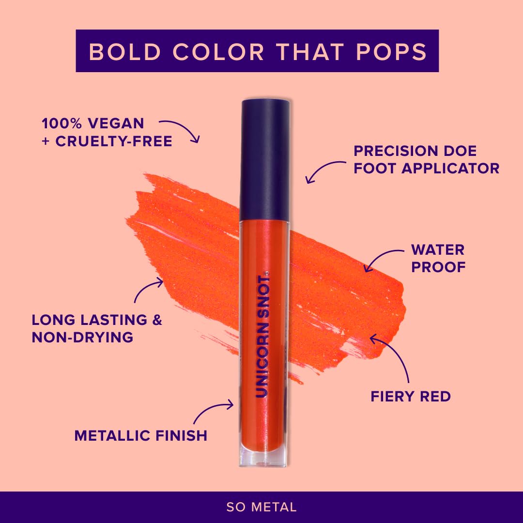 UNICORN SNOT Liquid Metal Lip Paint | Intense Pigment, Non-drying, Metallic Lip Color Makeup | Vegan & Cruelty-free Lip Makeup - LAVA (Fiery Red) Beauty & Personal Care UNICORN SNOT