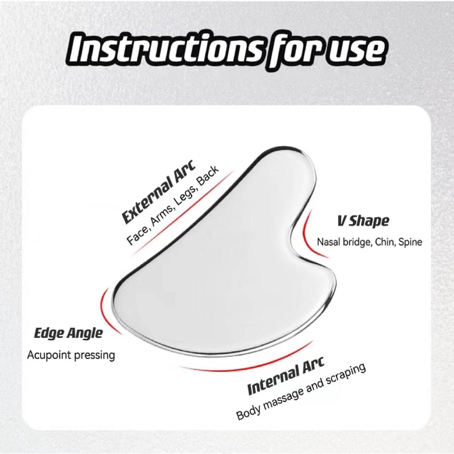 TelKeen Metal Gua Sha Facial Tools, Stainless Steel Gua Sha Tools for Face, Body Skin Care, SPA Acupuncture, Anti-Aging & Wrinkles
