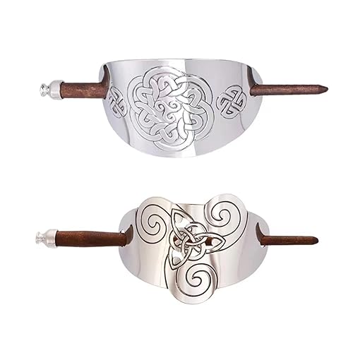 2 Pcs Celtic Hair Slide Braids Ponytail Holder Clips Hair Jewelry Viking Hair Accessories for Women Girls