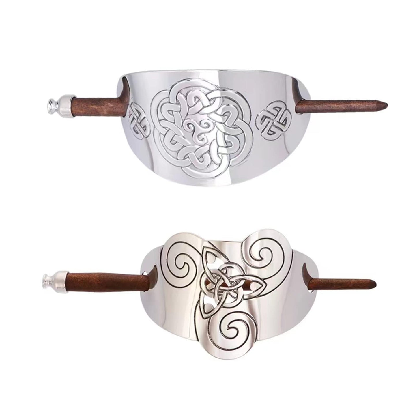 2 Pcs Celtic Hair Slide Braids Ponytail Holder Clips Hair Jewelry Viking Hair Accessories for Women Girls