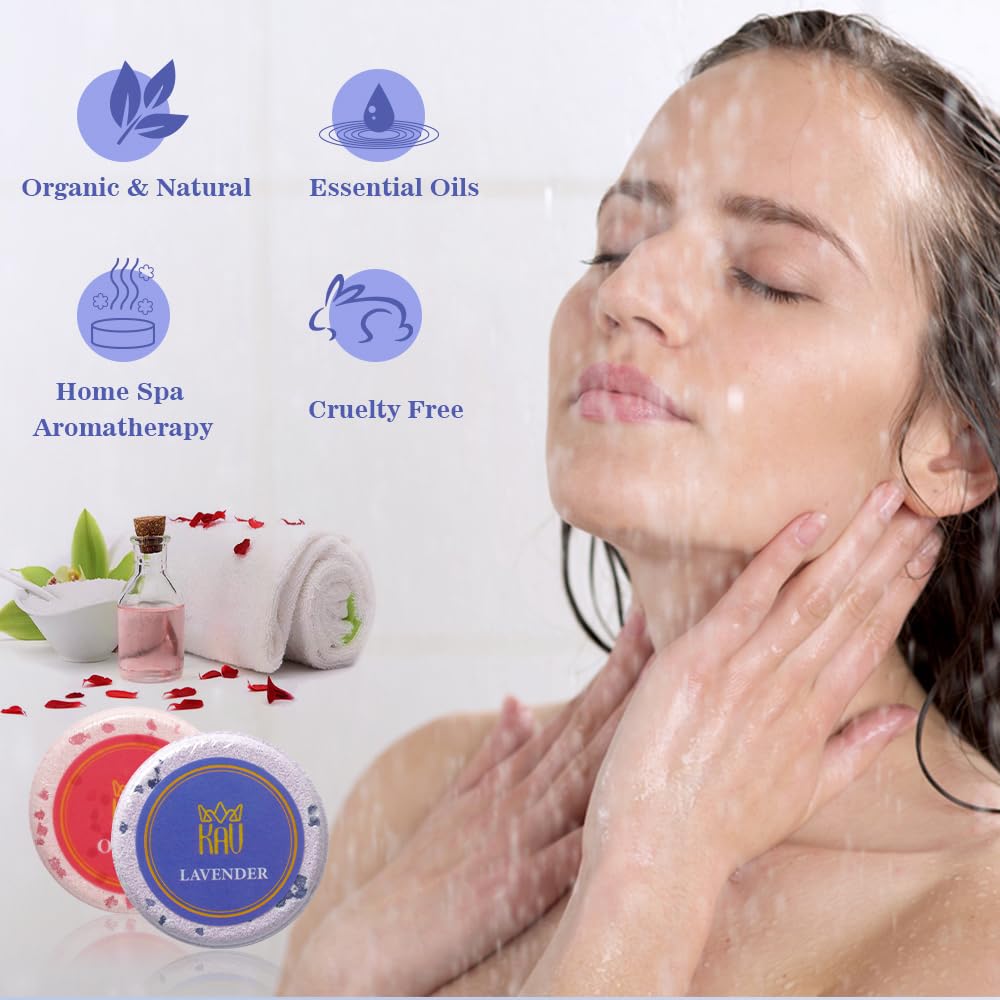 KAV Aromatherapy Shower Steamers for Women and Men - 9 pc Shower Bombs Set - Stocking Stuffers Gift Set - Relaxation Stress Relief for Women Mom…