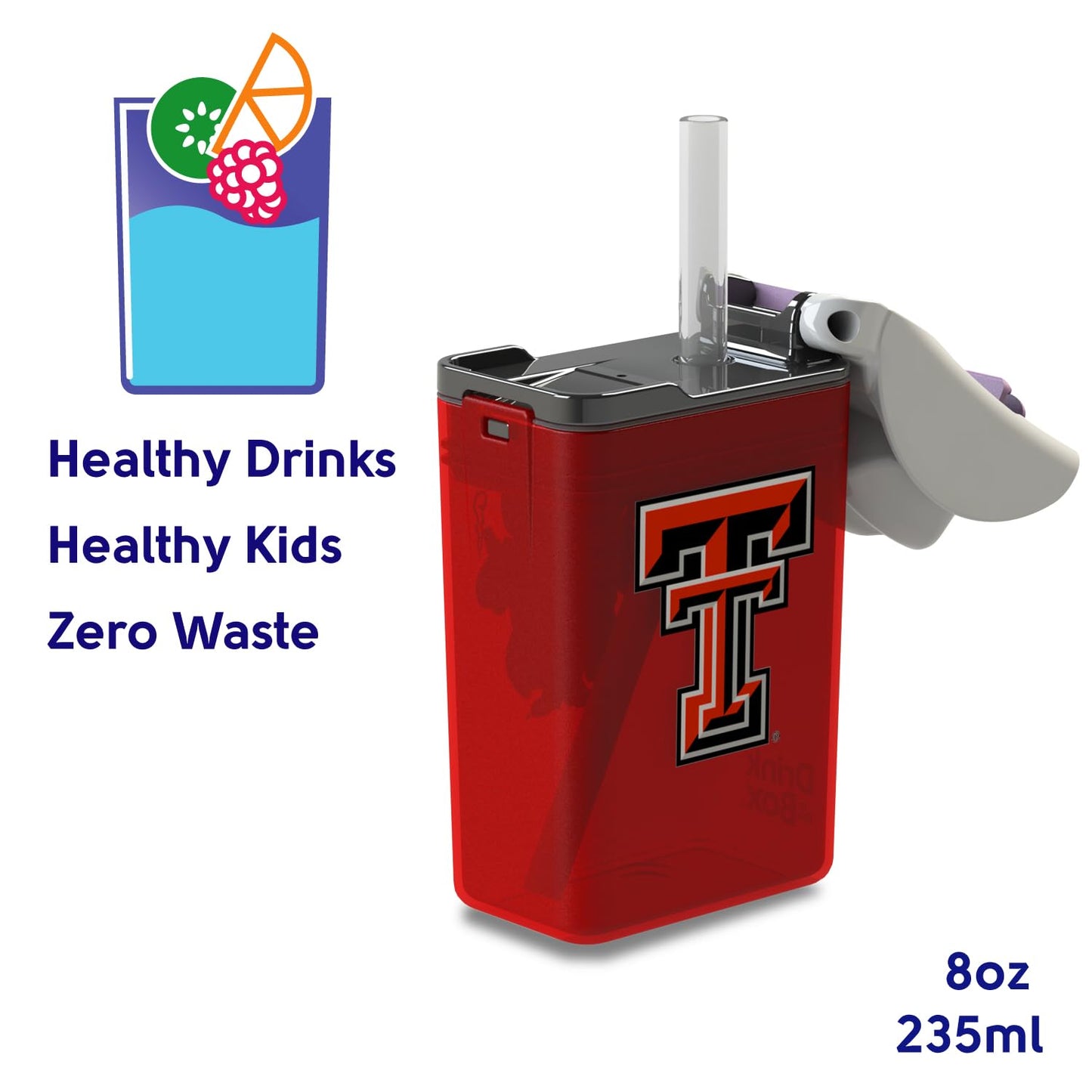 FUNTOPS Reusable Water Bottle | Officially Licensed NCAA Sports Bottle |BPA Free | Dishwasher Safe | Texas Tech | Raider Red Officially Licensed NCAA