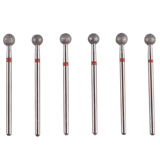 MZCMSL 6pcs Pro Diamond Ball Bits,Cuticle Drill Bit Set for Russian Manicure,3/32 Shank efile Bit (?5.0mm)
