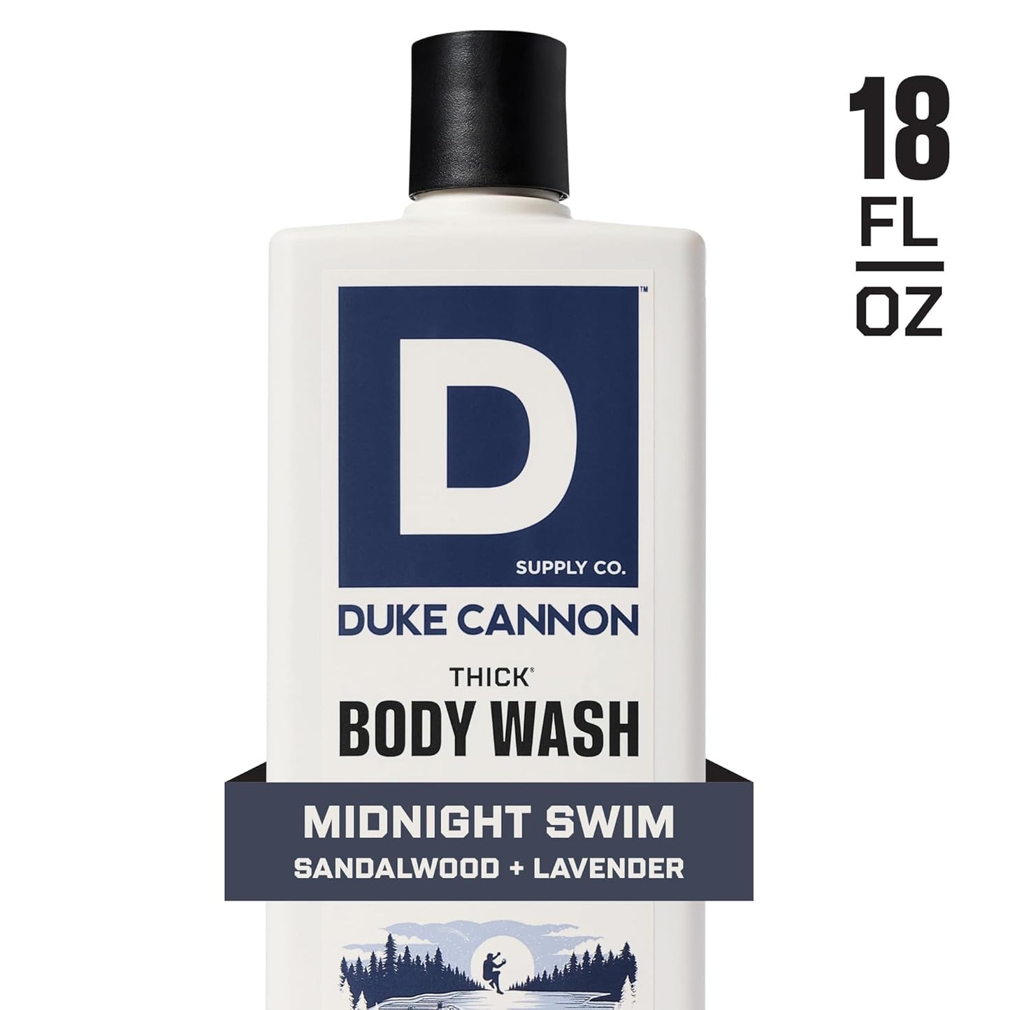 Duke Cannon Supply Co. Thick High Viscosity Body Wash - 3X Thicker, Cleansing Shower and Bath Gel, Mineral-Enriched Body Wash for Men - Sandalwood +