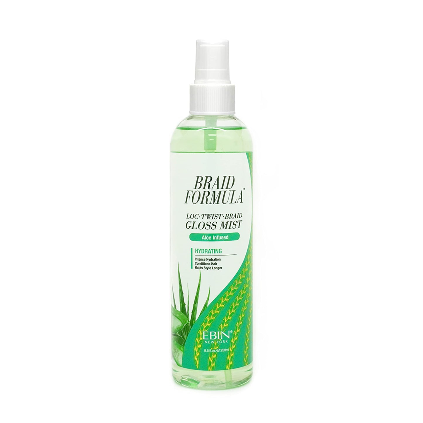 EBIN NEW YORK Braid Formula Loc Twist Braid Gloss Mist - Aloe Infused, Hydrating, Moisturizing, Scalp Hair mist, Itch relief, refresh, cooling, Scalp
