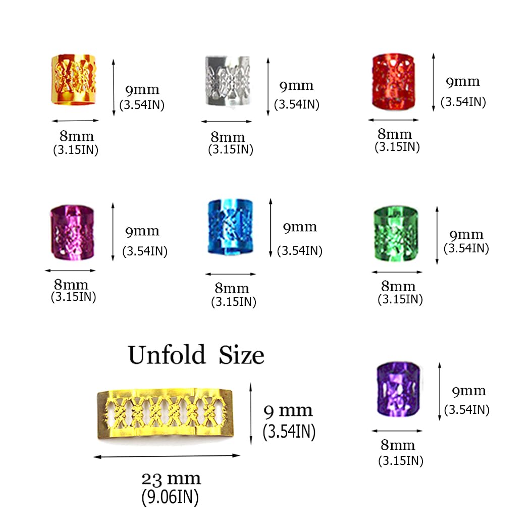 350PCS Hair Jewelry for Women Braids, DreadLock Beads Hair Decorations Aluminum Rings Clips Adjustable Metal Cuffs Braiding Hair Accessory By liliyab
