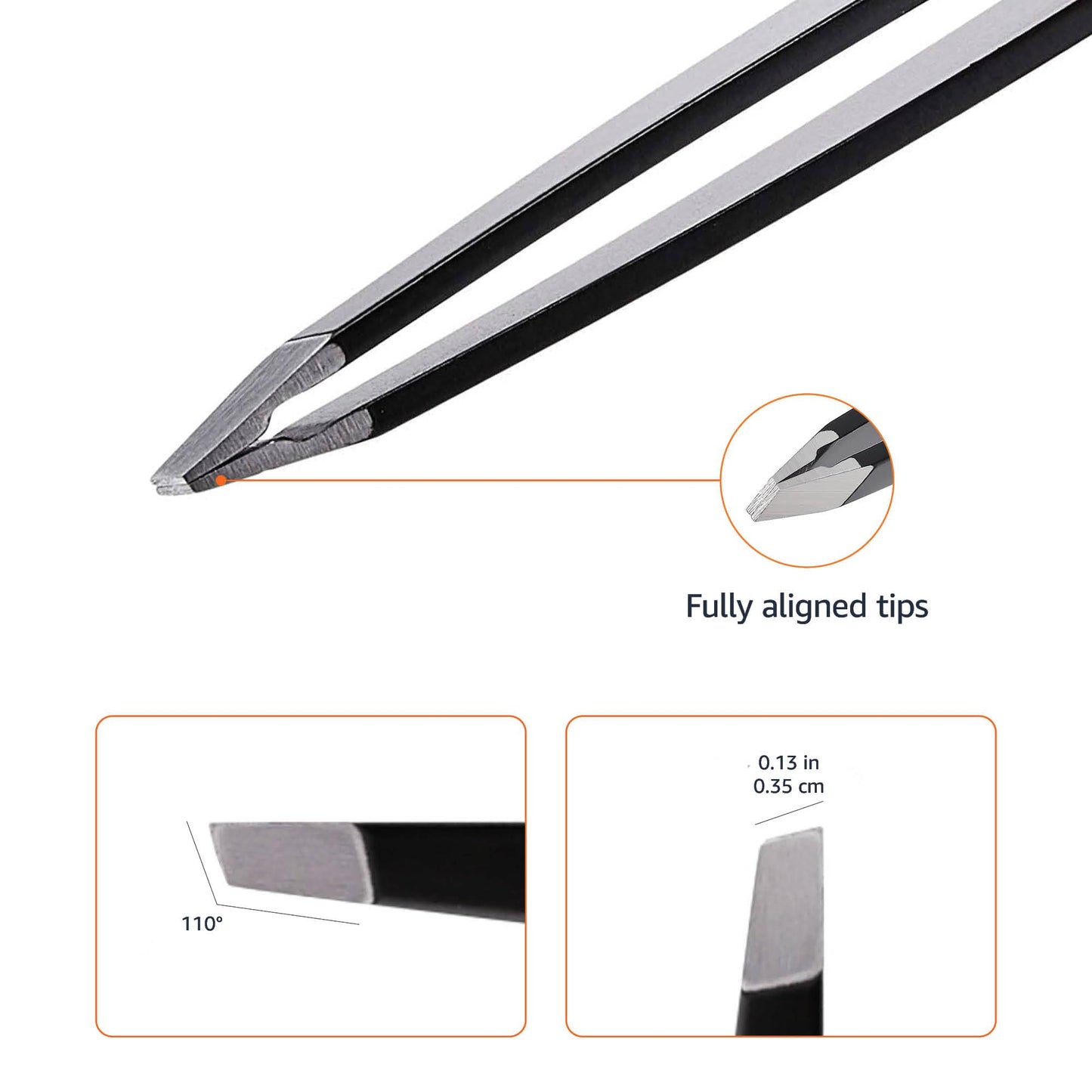 Amazon Basics Slant Tip Tweezer - Professional Stainless Steel Tweezer for Effective Hair Removal, Ideal for Daily Beauty Regimen, with Travel Case