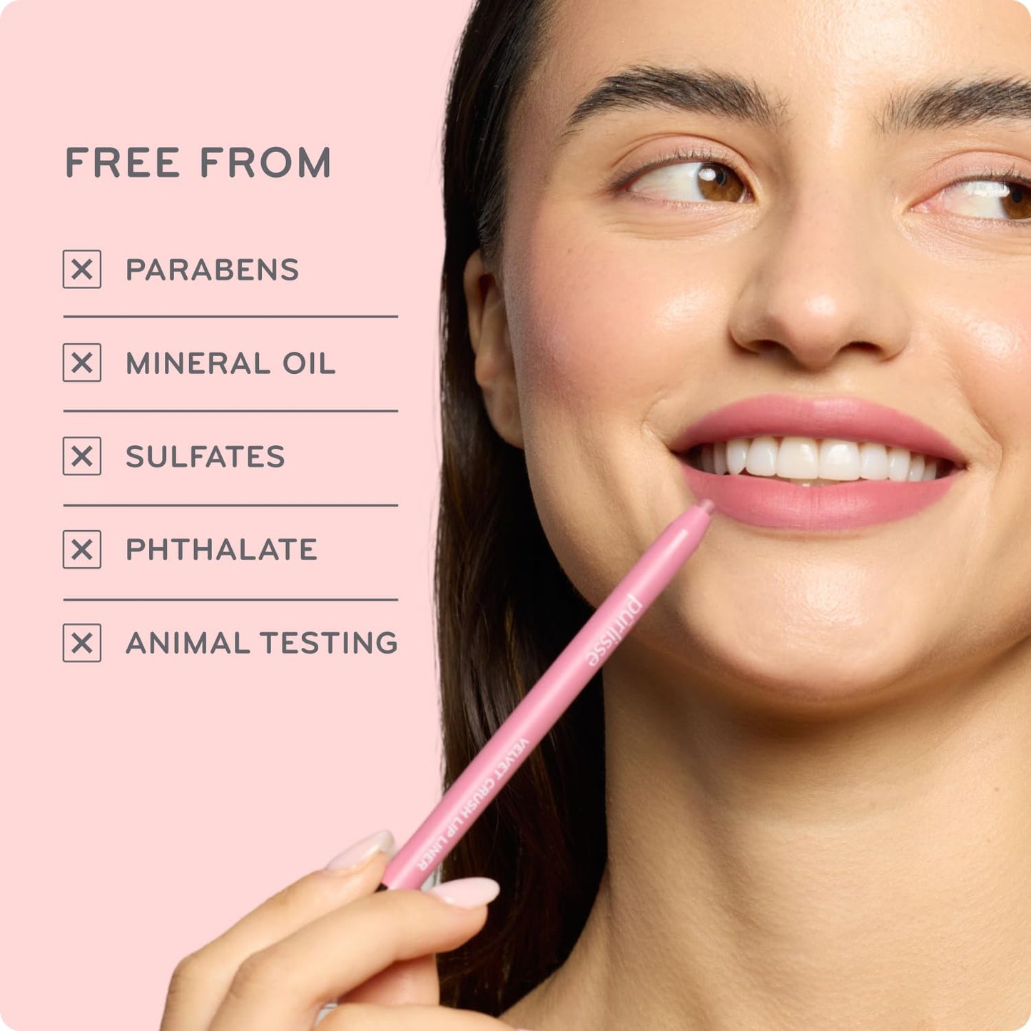 p?rlisse Velvet Crush Long Lasting Creamy Lip Liner Pencil - Matte Smudge-Proof Lip Pencil - Enriched with Bakuchiol, Macadamia Seed Oil & Shea Butter