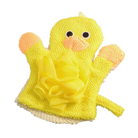 Ruilogod Bathroom Yellow Cartoon Duck Shaped Nylon Mesh Sponge Shower Bath Glove (id: f42 29c 628 d9d db7 Beauty and Personal Care Ruilogod