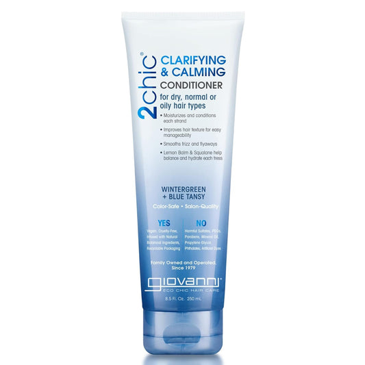 GIOVANNI 2chic Clarifying & Calming Conditioner - Clarifying Hair Conditioner, Helps Remove Residue, Hydrating, Detox Conditioner, Color Safe