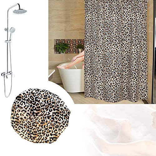EleCharm Designer Reusable Shower Cap, Leopard Stylish Bath Cap Double Layers Waterproof Bathing Shower Hat