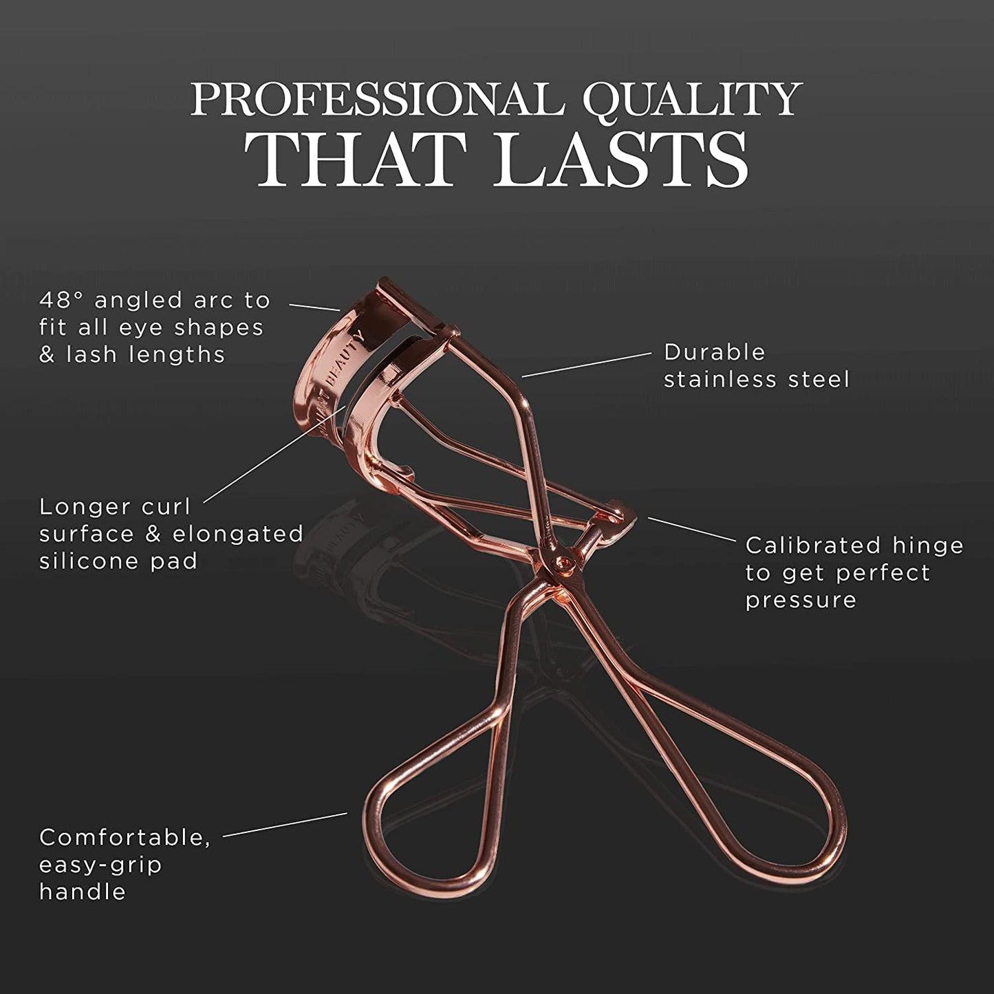 Brilliant Beauty Eyelash Curler with Satin Bag & Refill Pads - Award Winning - No Pinching, Just Dramatically Curled Eyelashes for a Lash Lift