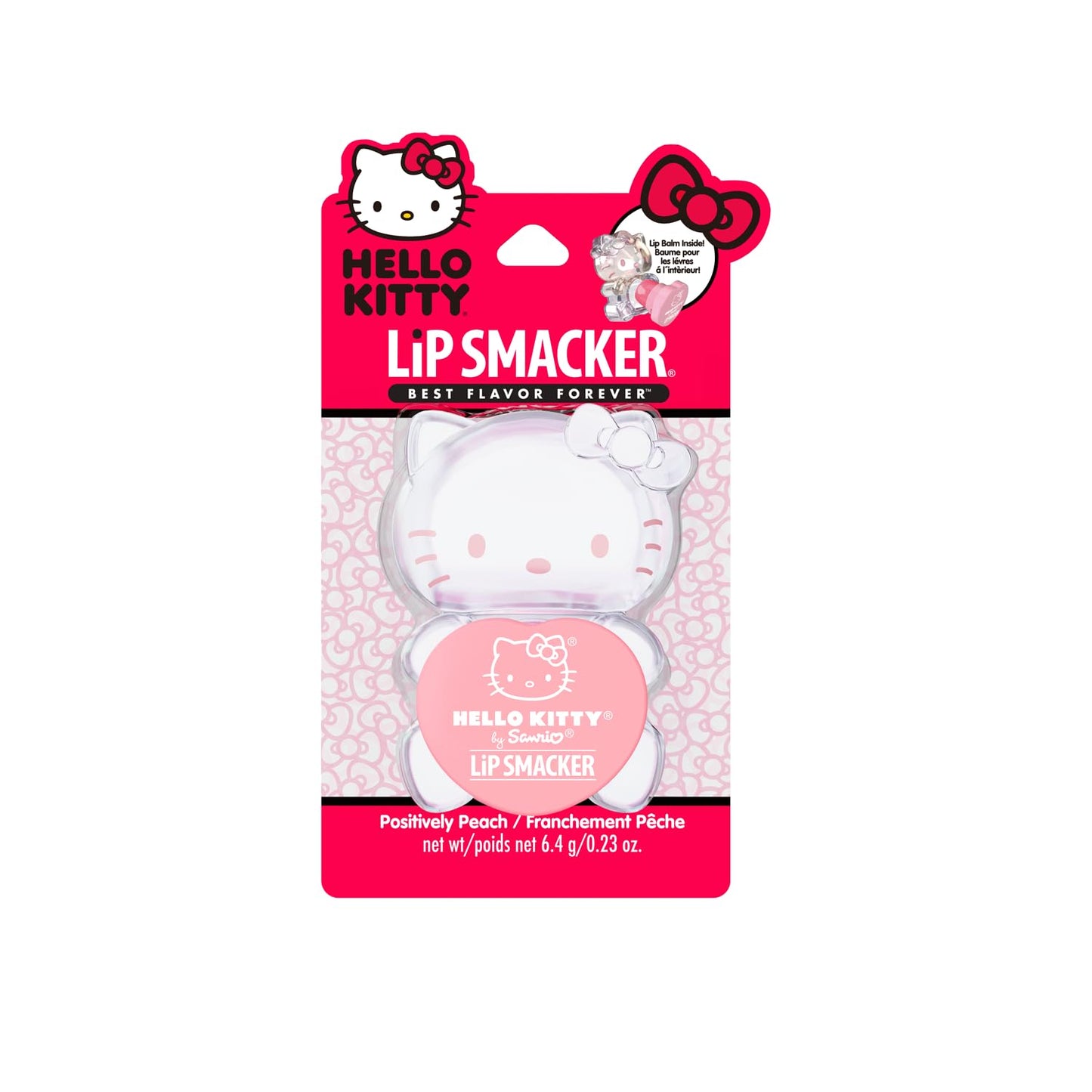 Lip Smacker Hello Kitty Lip Balm, Peach Gummy Flavored Moisturizing, Smoothing Soft Shine, Hydrating & Protecting Fun Tasty Flavors, Cruelty-Free Beauty and Personal Care Lip Smacker