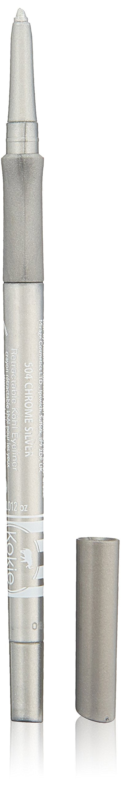 Kokie Cosmetics Retractable Kohl Eyeliner, Chrome Silver, 0.012 Ounce