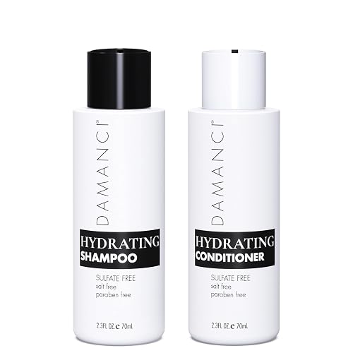 Damanci Hydrating Shampoo and Conditioner Duo, Sulfate Free Shampoo and Conditioner for Dry Hair, with Keratin and Collagen, Paraben and Salt Free